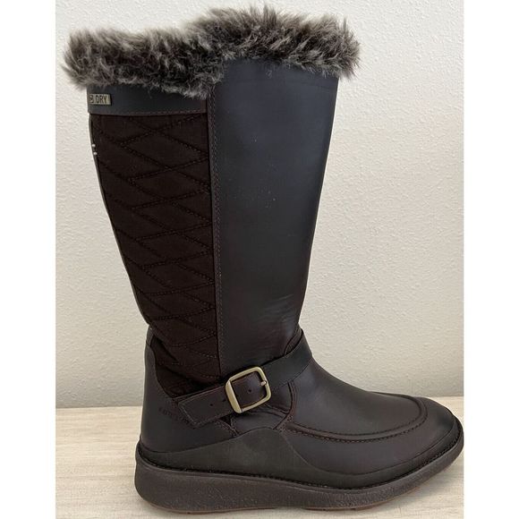 Merrell Women Sz 7 Espresso Tremblant Ezra Tall Waterproof Ice Boots $240 - Picture 1 of 12